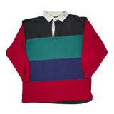 Robert Stock Striped Rugby Shirt - Large Black Cotton