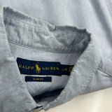 Ralph Lauren Slim Fit Short Sleeve Shirt - Large Blue Cotton