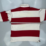 Crest Logo Chaps Ralph Lauren Striped Rugby Shirt - XL Red Cotton
