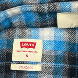 Levis Checked Flannel Shirt - Small White Cotton