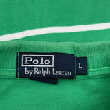 Polo By Ralph Lauren Striped Polo Shirt - Large Green Cotton
