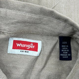 Wrangler Short Sleeve Shirt - Large Khaki Cotton