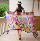 Anyyou 100% Mulberry Silk Multicolor Scarf Women Luxury Long Shawl – Beach Wear, Swimwear Cover Up, Pashmina Foulard Fashion Accessory