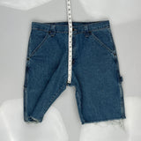 Wrangler Carpenter Shorts - 34W 11L Blue Cotton Blend