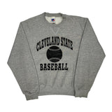 Cleveland State Baseball Russell Athletic College Sweatshirt - Small Grey Polyester Blend