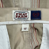 Phat Farm Checked Chino Shorts - 36W 10L Beige Cotton