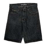 Avirex Wide Leg Graphic Denim Shorts - 34W 11L Gray Denim