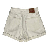 Levis Denim Shorts - 26W UK 6 Cream Cotton