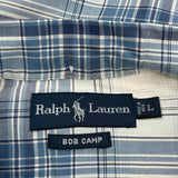 Ralph Lauren Checked Short Sleeve Shirt - Large Blue Cotton