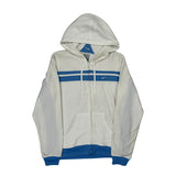 Nike Striped Hoodie - Large Blue Cotton