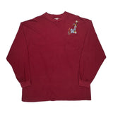 Goofy Graphic Disney Cartoon Long Sleeve T-Shirt - 2XL Red Cotton