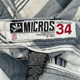 Micros Checked Shorts - 36W 11L Grey Polyester
