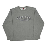 Tommy Hilfiger Denim Spellout Sweatshirt - XL Gray Cotton