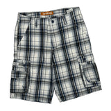 Lee Checked Cargo Shorts - 32W 11L Blue Cotton
