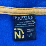 Nautica Spellout T-Shirt - Large Blue Cotton