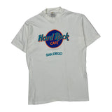 San Diego, Made In USA Hard Rock Cafe Graphic T-Shirt - Large White Cotton