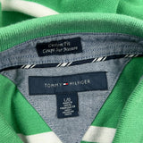 Tommy Hilfiger Striped Polo Shirt - Large Green Cotton
