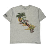 Margaritaville Caribbean Surf Single Stitch T-Shirt - XL Grey Cotton