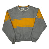 Nautica Striped Sweatshirt - XL Gray Cotton Blend