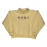 Unbranded Collared Sweatshirt - 2XL Yellow Cotton