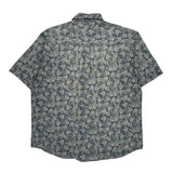 Columbia Short Sleeve Shirt - Large Blue Cotton