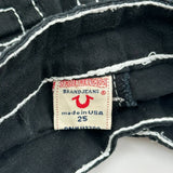 True Religion Contrast Stitch Jeans - 25W US 0 Black Cotton