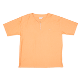 CITYLIFE Sparkly Striped Womens T-Shirt Orange 1/4 Zip XL