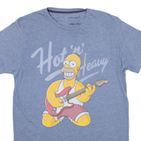 PULL AND BEAR The Simpsons Mens Band T-Shirt Blue L