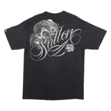 SUTTON Steve Solo Mens Biker T-Shirt Black Crew Neck L