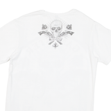 BLACKROCK Skull Mens Biker T-Shirt White L