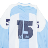 LEGEA No 15 Mens Football Shirt Jersey Blue Long Sleeve V-Neck M
