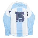 LEGEA No 15 Mens Football Shirt Jersey Blue Long Sleeve V-Neck M