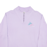 ADIDAS Womens T-Shirt Purple Long Sleeve 1/4 Zip L