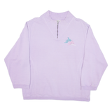 ADIDAS Womens T-Shirt Purple Long Sleeve 1/4 Zip L