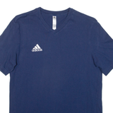 ADIDAS Mens T-Shirt Blue V-Neck S
