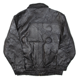 LE WORLD FINE LEATHERS Mens Jacket Black Leather L
