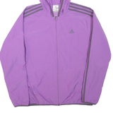 ADIDAS Womens Jacket Purple Hooded UK 14
