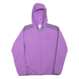 ADIDAS Womens Jacket Purple Hooded UK 14