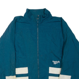 REEBOK Womens Track Jacket Green Nylon XL