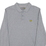 LYLE & SCOTT Mens Polo Shirt Grey Long Sleeve L