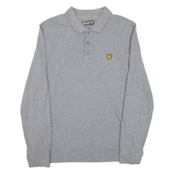 LYLE & SCOTT Mens Polo Shirt Grey Long Sleeve L