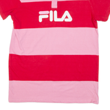 FILA Mens Polo Shirt Pink Striped S