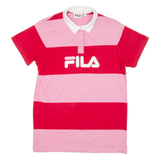FILA Mens Polo Shirt Pink Striped S