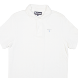 BARBOUR Mens Polo Shirt White S