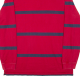 CHAPS Mens Polo Shirt Red Striped Long Sleeve L