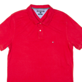TOMMY HILFIGER Slim Fit Mens Polo Shirt Red 2XL