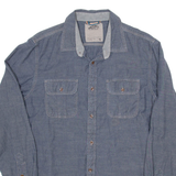 VANS Mens Plain Shirt Blue Long Sleeve M