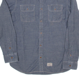 VANS Mens Plain Shirt Blue Long Sleeve M