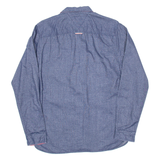 HILFIGER DENIM Mens Plain Shirt Blue Long Sleeve S