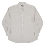 BOSS Mens Shirt Grey Striped Long Sleeve XL